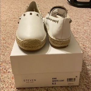 White leather shoes with studs!